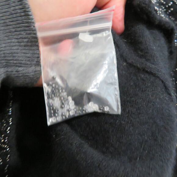 Moschino Cheap and Chic Womens Sz M Black Beaded Cardigan Wool Angora Sweater - Picture 10 of 10